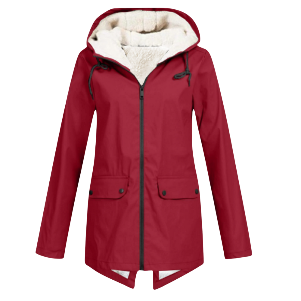 Women’s Sherpa-Lined Waterproof Jacket – Warm Hooded Winter Parka Coat