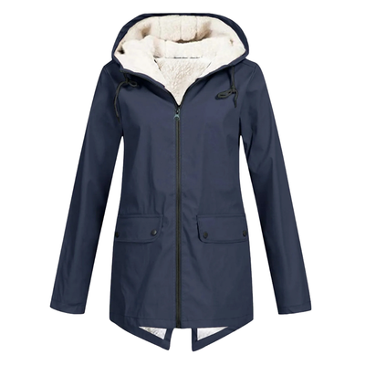 Women’s Sherpa-Lined Waterproof Jacket – Warm Hooded Winter Parka Coat