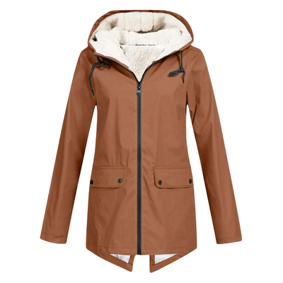 Women’s Sherpa-Lined Waterproof Jacket – Warm Hooded Winter Parka Coat