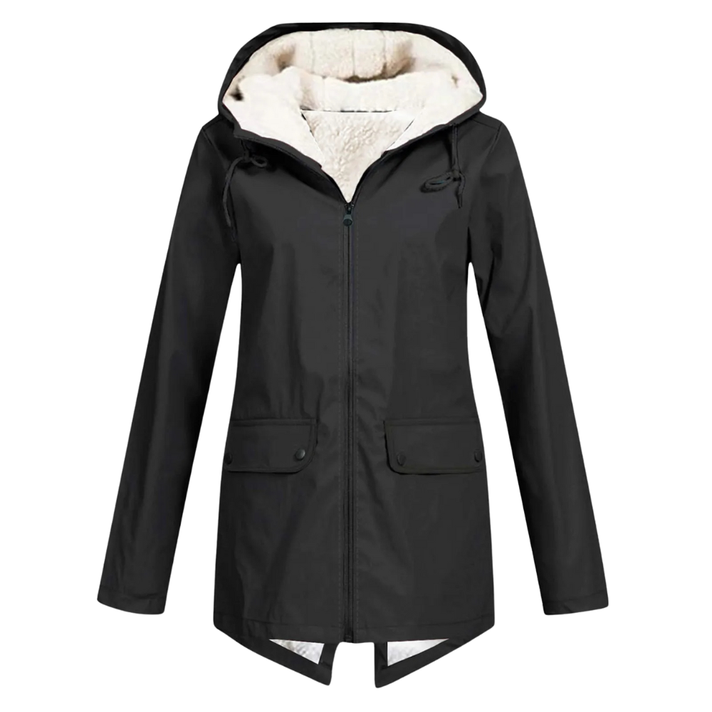 Women’s Sherpa-Lined Waterproof Jacket – Warm Hooded Winter Parka Coat