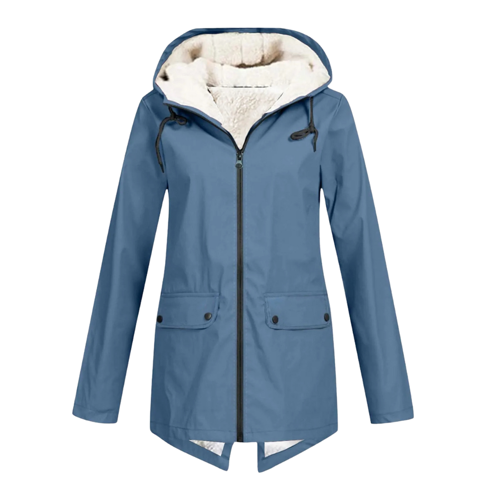 Women’s Sherpa-Lined Waterproof Jacket – Warm Hooded Winter Parka Coat