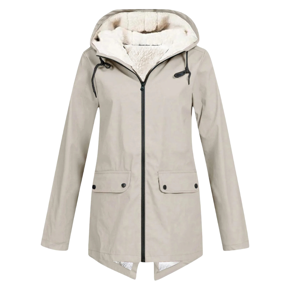 Women’s Sherpa-Lined Waterproof Jacket – Warm Hooded Winter Parka Coat