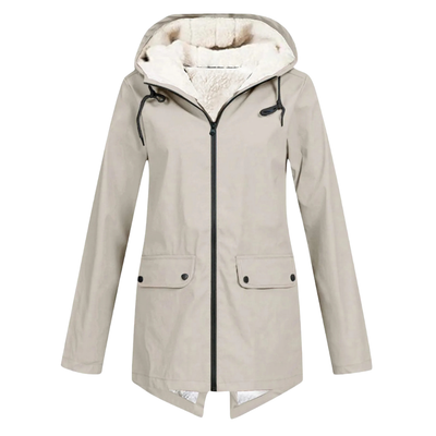 Women’s Sherpa-Lined Waterproof Jacket – Warm Hooded Winter Parka Coat