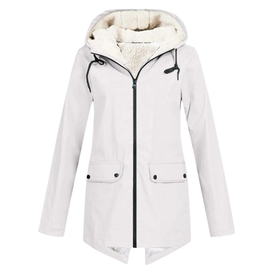Women’s Sherpa-Lined Waterproof Jacket – Warm Hooded Winter Parka Coat