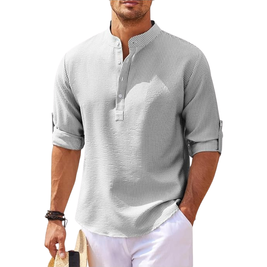 Men’s Casual Henley Shirt - Lightweight Top