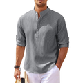 Men’s Casual Henley Shirt - Lightweight Top