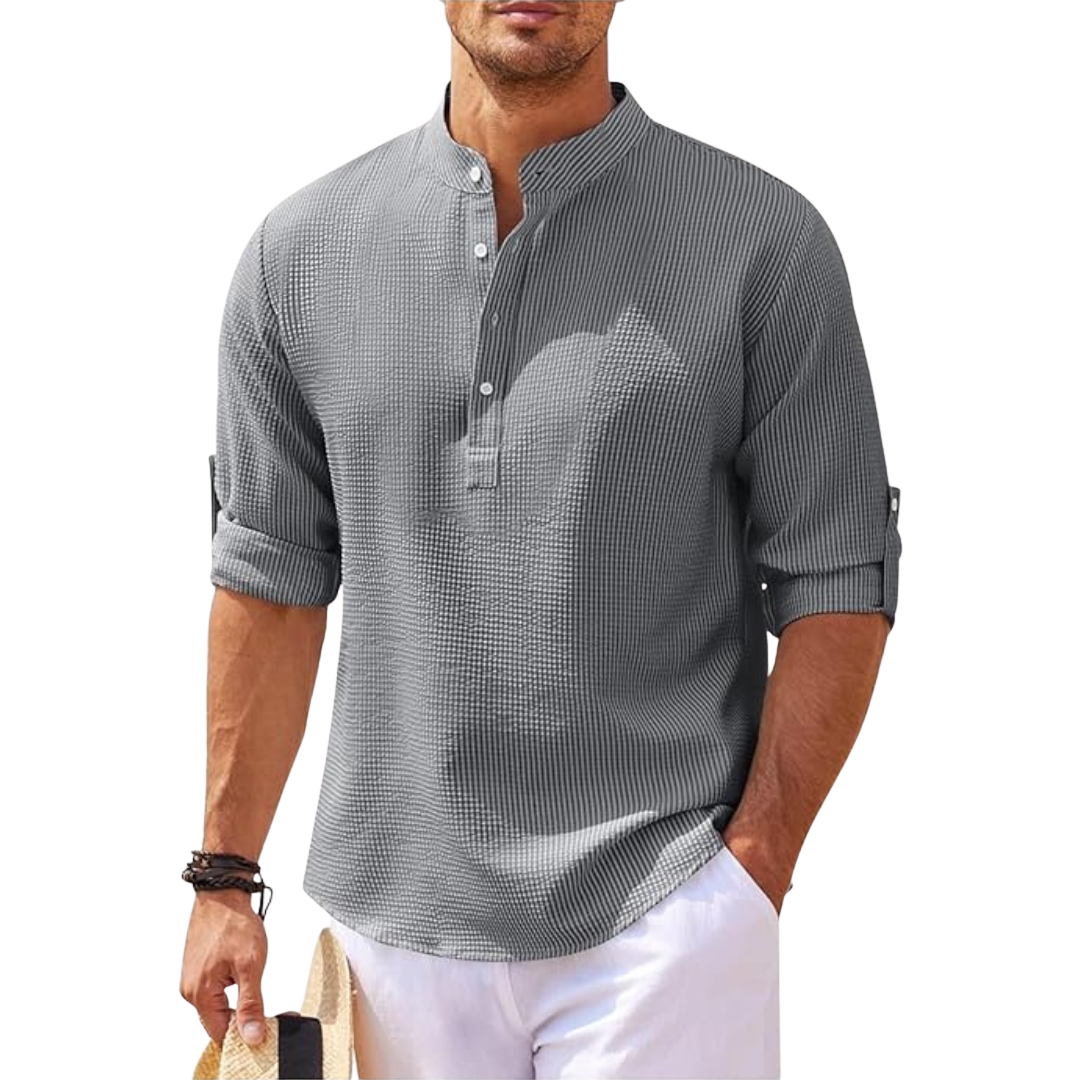 Men’s Casual Henley Shirt - Lightweight Top