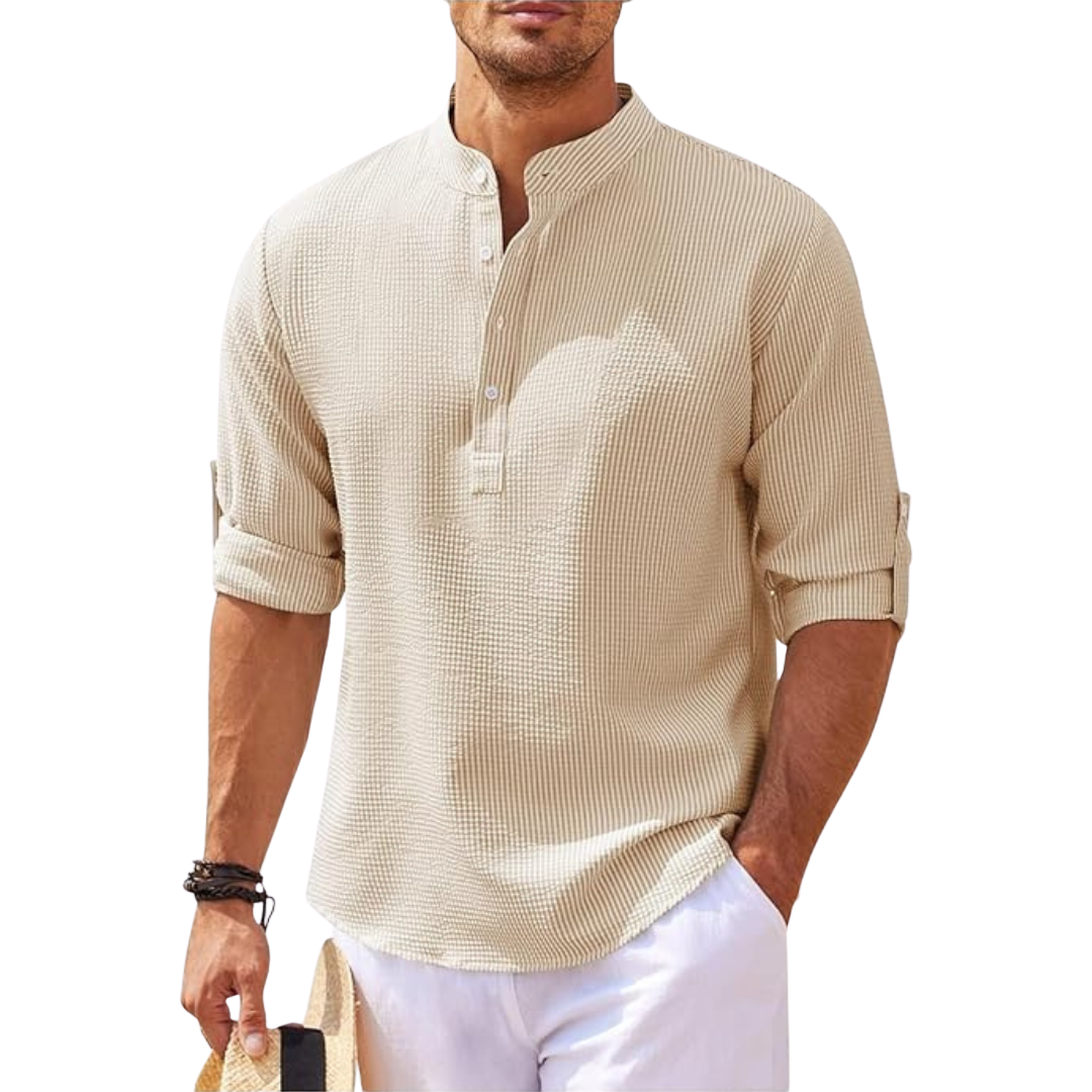 Men’s Casual Henley Shirt - Lightweight Top