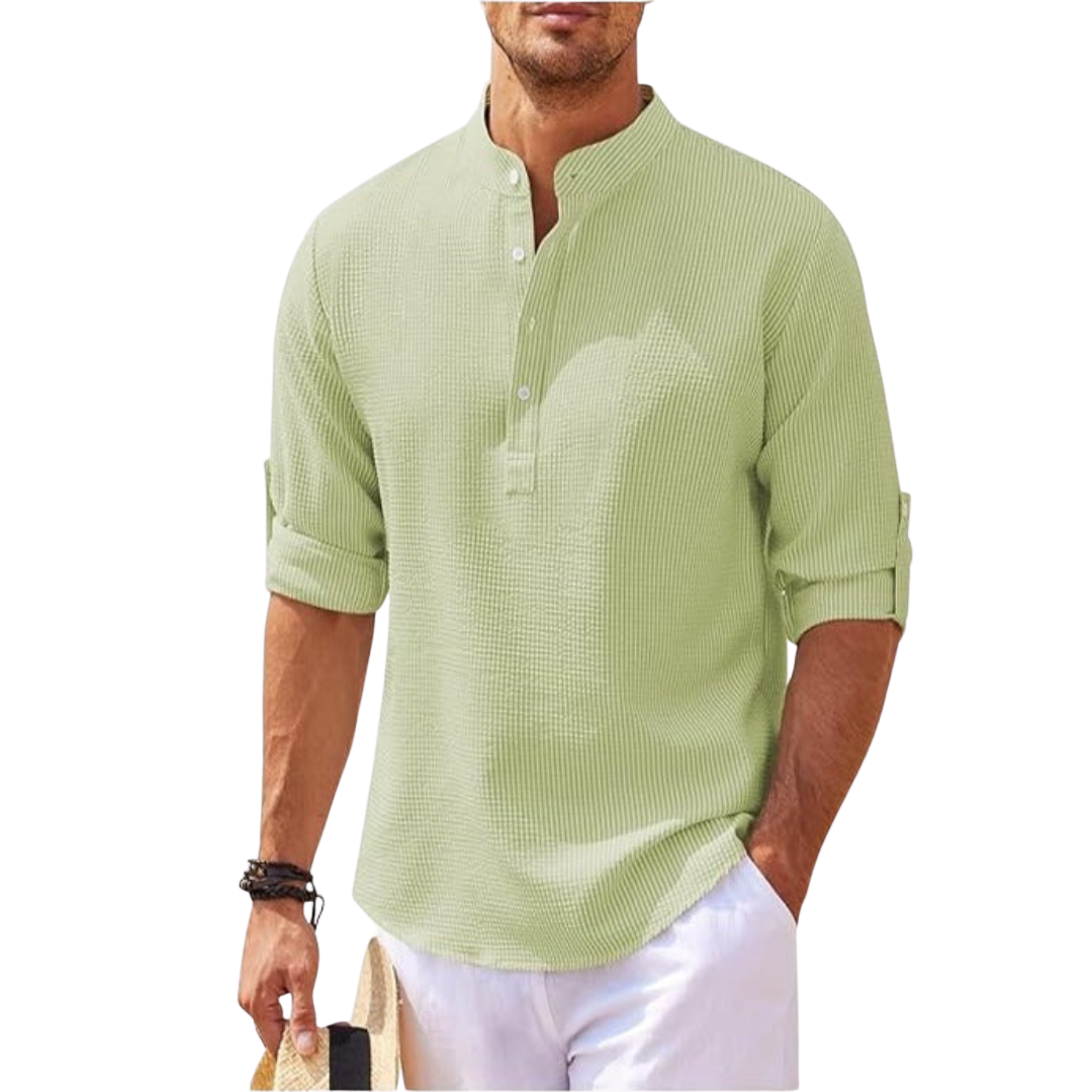 Men’s Casual Henley Shirt - Lightweight Top
