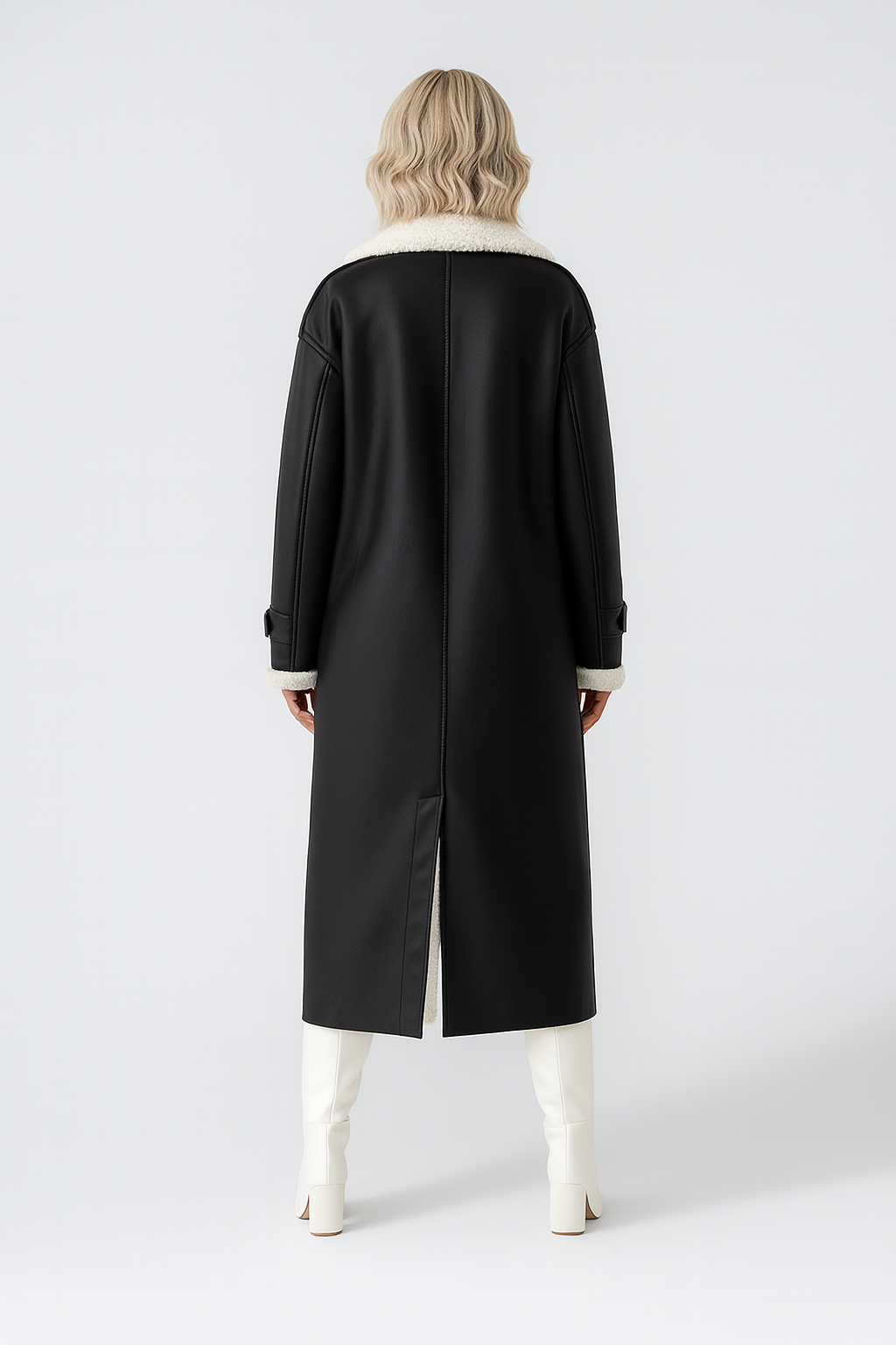 Long winter coat for women with teddy lining - Morgan Mode