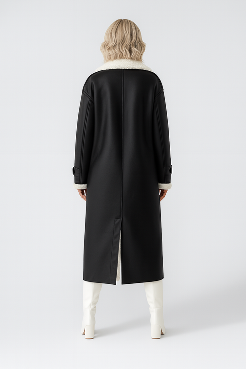 Long winter coat for women with teddy lining - Morgan Mode